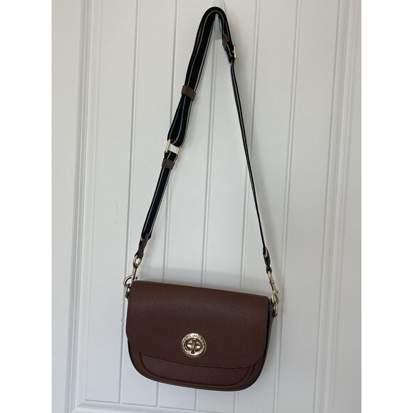 Marc Jacobs Small Signet Turnlock Saddle Bag Leather Cognac In Great Condition - Picture 4 of 7